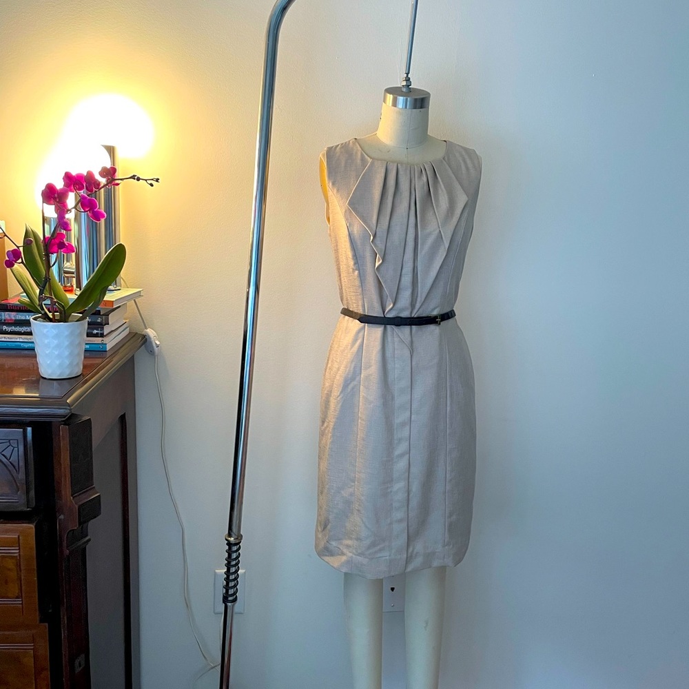 Classique Entier Beige Belted Dress